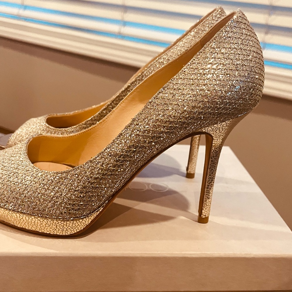 Jimmy Choo Luna Platform Pump in Champagne size 37 - Picture 4 of 6